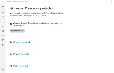 CountryRegion United States. . Microsoft defender firewall is using settings that may make your device unsafe